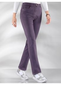 Dames Stretchbroek met studs op de zakken in lavendel ,maat 19, WITT, 98% Katoen, 2% Elastan