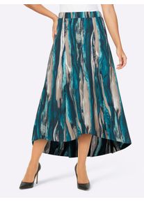 Dames Banenrok met loopsplit opzij in camel geprint ,maat 36, WITT, 100% Viscose