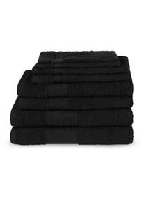Mid.you Frottierset , Schwarz , Textil , 8-teilig , 20x20x28 cm , saugfähig, strapazierfähig, angenehm weich , Heimtextilien, Badtextilien, Handtücher