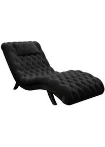 Ambia Home Relaxliege , Schwarz , Textil , Eiche , massiv , Füllung: Schaumstoff , 73x75x163 cm , Stoffauswahl , Wohnzimmer, Sofas & Couches, Relaxliegen