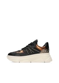 PS Poelman Dames Sneakers laag 'Jana' lichtbeige / brons / zwart 36