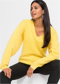 Gebreide oversized trui - geel - maat 36/38 (S) - bonprix