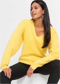 Gebreide oversized trui - geel - maat 32/34 (XS) - bonprix