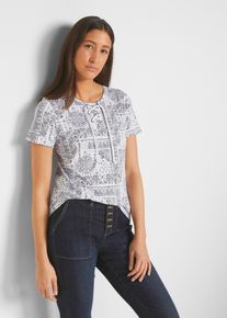 T-shirt korte mouw - blauw - maat 36/38 (S) - met katoen - bonprix