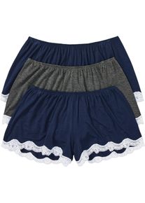 Wijde boxershort van viscose (set van 3) - blauw - maat 44/46 (L) - bonprix