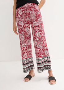 Wijde palazzo broek in een zachte viscosemix - rood - maat 56/58 (3XL) - viscose - bonprix