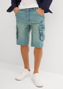 Cargo jeans bermuda regular fit - blauw - maat 58 - met katoen - bonprix
