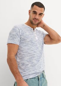 Henley shirt van puur katoen korte mouw - blauw - maat 48/50 (M) - 100% katoen - bonprix