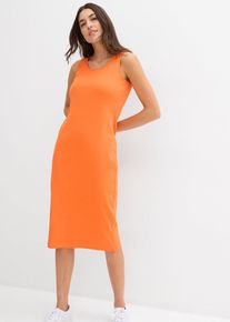Jurk met bandjes van biologisch stretchkatoen - oranje - maat 48/50 (XL) - met katoen - bonprix