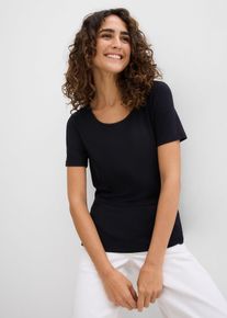 T-shirt van soepele viscose (set van 2) - zwart - maat 44/46 (L) - viscose - bonprix