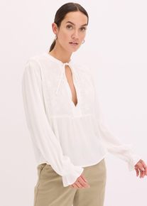 Blouse met broderie anglaise - wit - maat 38 - viscose - bonprix