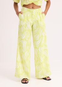 Palazzo broek met een comfortabele band - geel - maat 50 - viscose - bonprix