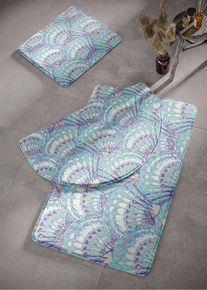 Badmat met memory foam - blauw - maat 1 (wc-mat voor staand toilet 45/50cm) - bonprix