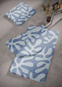 Badmat met memory foam - blauw - maat 1 (wc-mat voor staand toilet 45/50cm) - bonprix