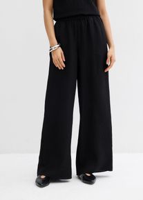 Broek van gestructureerde viscosemix - zwart - maat 42 - viscose - bonprix