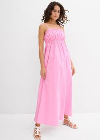 Jurk met bandjes van puur biologisch katoen - roze - maat 50 - 100% katoen - bonprix