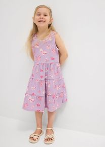 Jersey jurk van gestructureerde crêpe - paars - maat 104/110 - bonprix