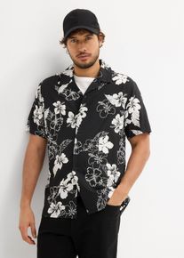 Overhemd met korte mouwen van viscose - zwart - maat 39/40 (M) - viscose - bonprix