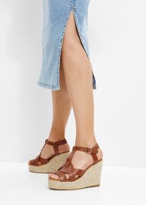 Sleehak sandaletten - bruin - maat 39 - vegan - bonprix