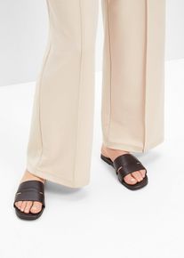 Slippers van leer - bruin - maat 41 - nappaleer - bonprix