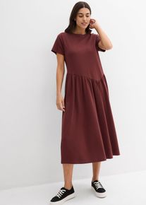 Jersey jurk van biologisch katoen - bruin - maat 56/58 (3XL) - 100% katoen - bonprix