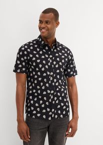 Overhemd met korte mouwen van biologisch katoen - zwart - maat 45/46 (XXL) - 100% katoen - bonprix