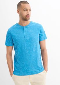Henley shirt korte mouw (set van 2) - blauw - maat 44/46 (S) - met katoen - bonprix