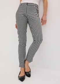 Broek met kleine ruit - zwart - maat 42 - met katoen - bonprix