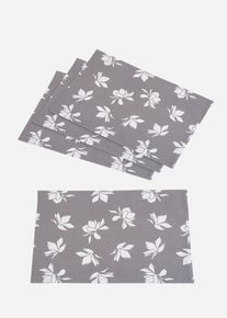 Placemats met bloemmotief van biologisch katoen (set van 4) - grijs - maat 50x35 cm - 100% katoen - bonprix
