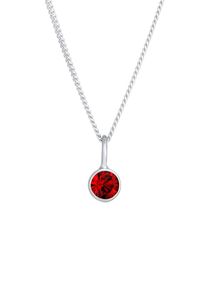 Elli - Pendente con solitario tondo rosso con cristallo in Argento Sterling 925 Collane 1 pieces female