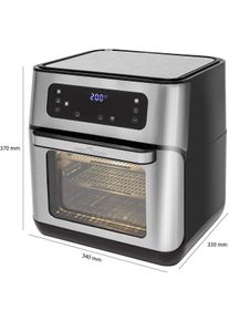PROFI COOK ProfiCook PC-FR 1200 H Heißluft-Fritteuse Dörrer-Funktion 11 Liter 1500 Watt fettfrei silber schwarz