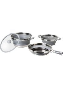 Brunner Volcano Pasta Al Volo Kochset Kochtopf Pfanne Nudelsieb Camping Outdoor 4tlg Ø 24cm faltbar