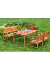 Gardenson Gartensessel , Naturfarben , Holz , Eukalyptusholz , vollmassiv , eckig , 58x90x58 cm , FSC Mix , Gartenmöbel, Gartensessel