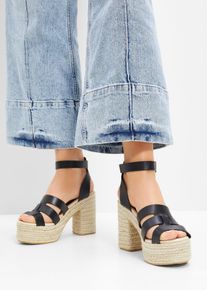 Plateau Sandalette - schwarz - Größe 36 - Vegan- bonprix