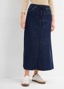 Jeansrock Mid Waist Midilänge Super Soft, blau, Größe 40, mit Baumwolle, bonprix