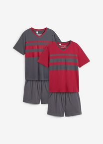 Pyjamahose mit 2 Shirts (3er Pack) - grau - Größe 52/54 (L) - 100% Baumwolle- bonprix