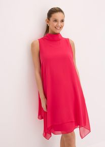 Chiffonkleid mit Schalkragen, pink, Größe 40, bonprix