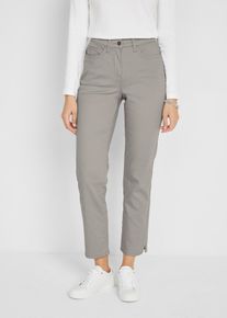 Stretchhose mit geradem Bein Mid Waist, grau, Größe 56, mit Baumwolle, bonprix
