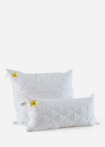 Daunen Touch Kissen mit Blumen Stickerei - weiß - Größe 40x80 cm - Microfaser- bonprix