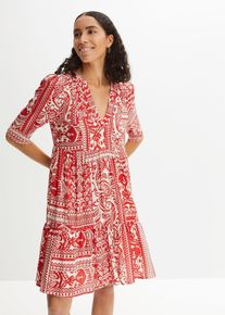Tunika-Kleid aus nachhaltiger Viskose, rot, Größe 50, Viskose, bonprix
