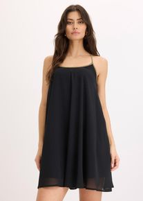 Chiffonkleid mit Rückendetail, schwarz, Größe 42, bonprix