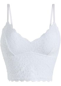 Spitzentop aus feiner Spitze, weiß, Größe 38, bonprix