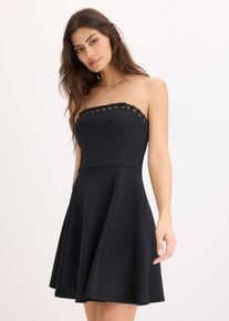 Minikleid mit Ketten-Detail, schwarz, Größe 38, bonprix