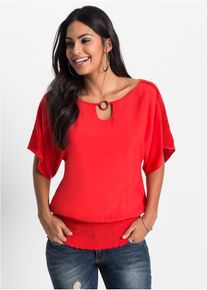Bluse mit Spitze - rot - Größe 36 - bonprix
