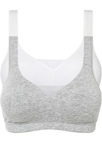 T-Shirt BH ohne Bügel mit Baumwolle (2er Pack), weiß, Größe 105C, mit Baumwolle, bonprix