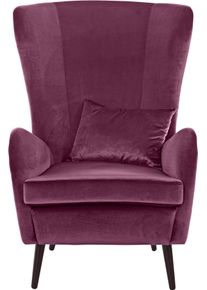 Guido Maria Kretschmer Home & Living Guido Maria Kretschmer Home&Living Fauteuil Sallito, oorfauteuil, TV-stoel voor woonkamer, ook in velours cord fauteuils maat Fluweel-look paars