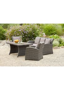 Konifera Tuinset Siros Polyrotan, metaal, Nonwood tafelblad, geschikt voor 5 personen (set, 12-delig) tuinsets