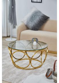 Salesfever Salontafel met designframe van roestvrij staal salontafels goud(kleur)
