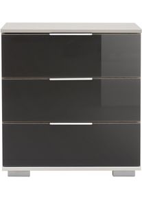 wimex Nachtkastje Easy met glas of spiegelfront nachtkastjes maat 52x38x58 cm grijs
