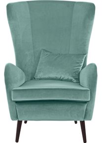 Guido Maria Kretschmer Home & Living Guido Maria Kretschmer Home&Living Fauteuil Sallito, oorfauteuil, TV-stoel voor woonkamer, ook in velours cord fauteuils maat Fluweel-look groen
